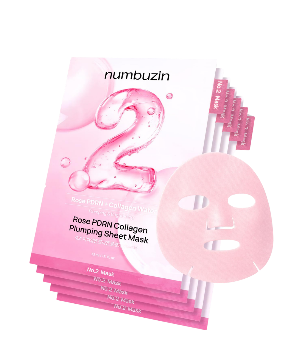 Numbuzin No. 2 Rose PDRN Collagen Plumping Sheet Mask 1pcs